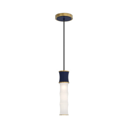 Kane Pendant Light in Matte Midnight Blue/Modern Brass.