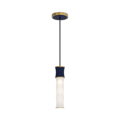 Kane Pendant Light in Midnight Blue/Modern Brass.