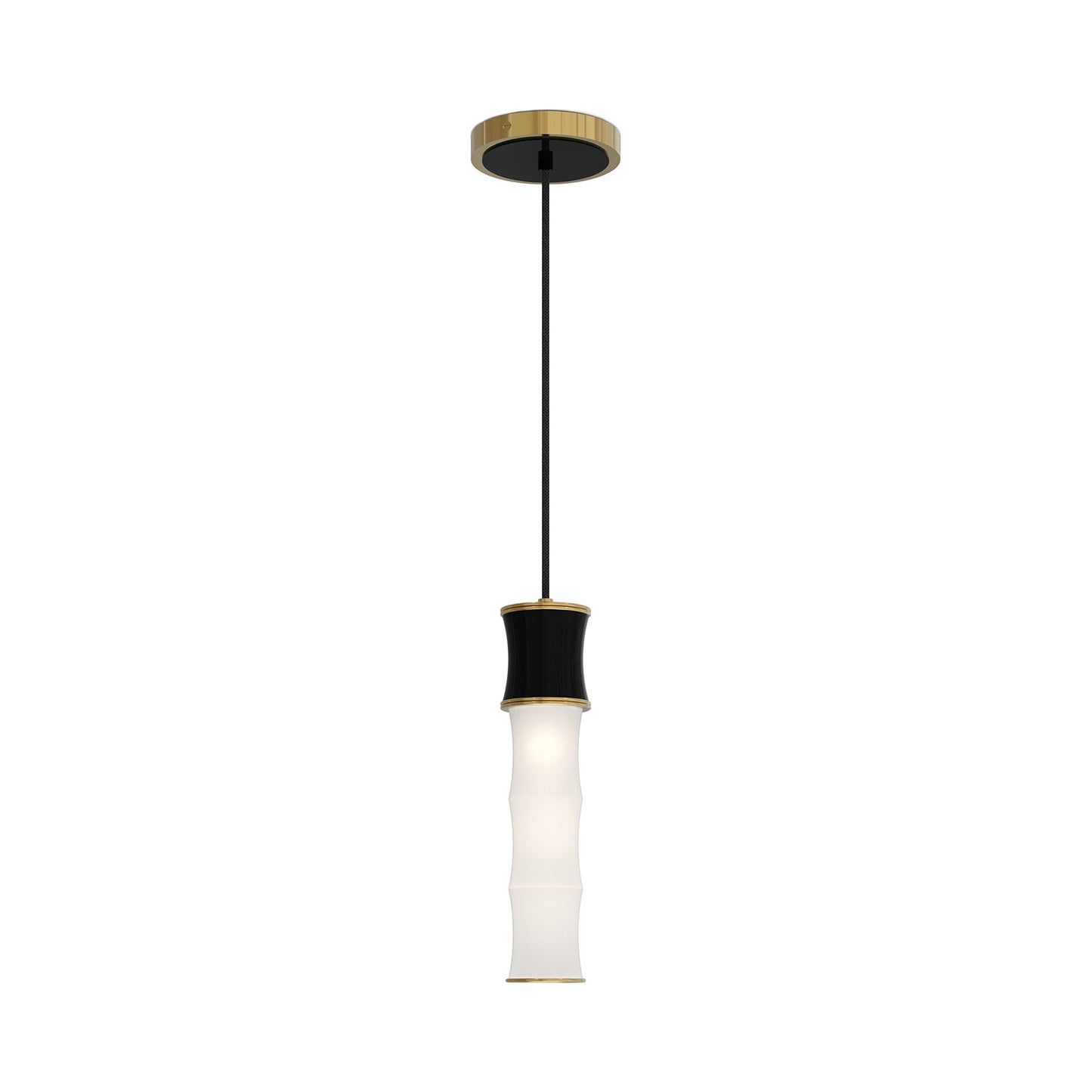 Kane Pendant Light in Obsidian/Modern Brass.