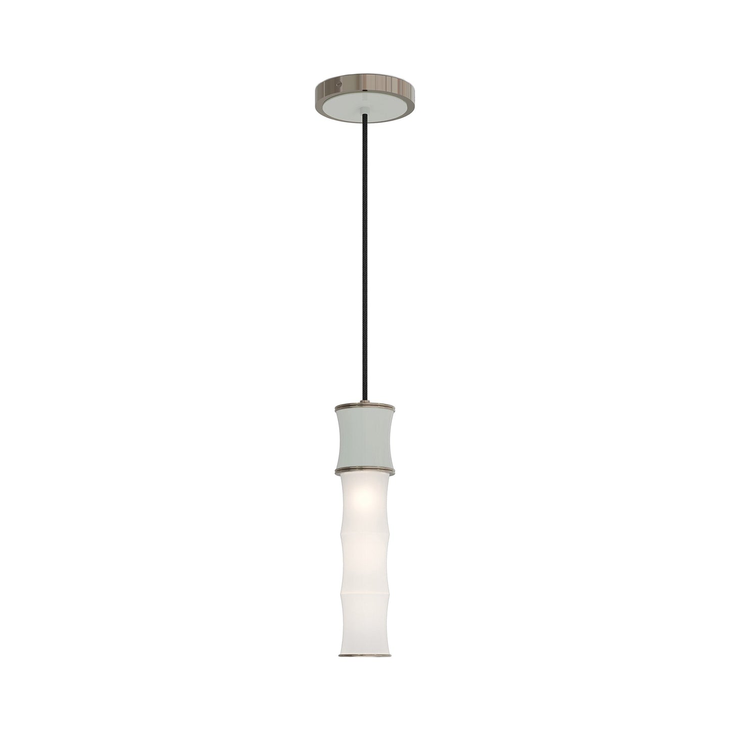 Kane Pendant Light in Celadon/Polished Nickel.