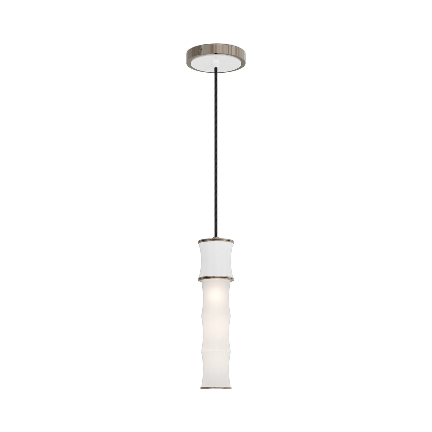 Kane Pendant Light in Daisy/Polished Nickel.