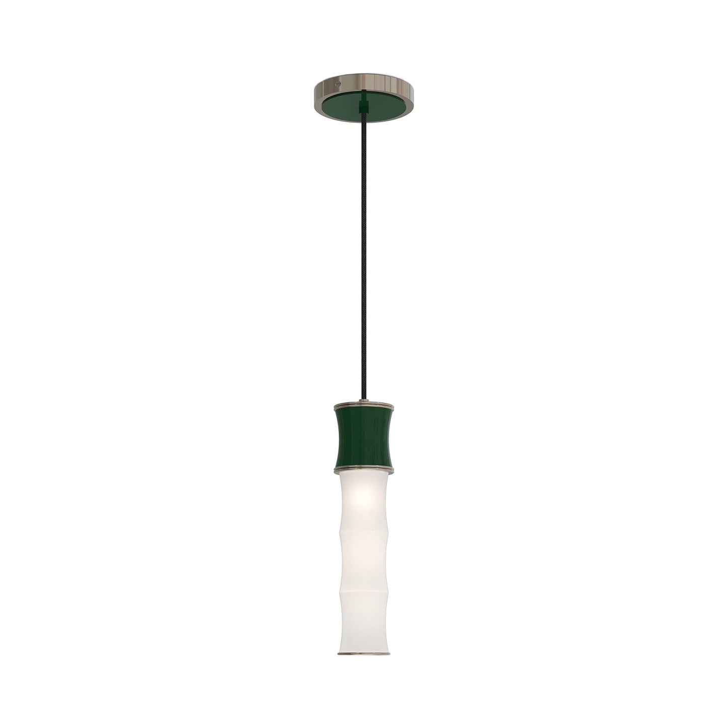 Kane Pendant Light in Jungle/Polished Nickel.