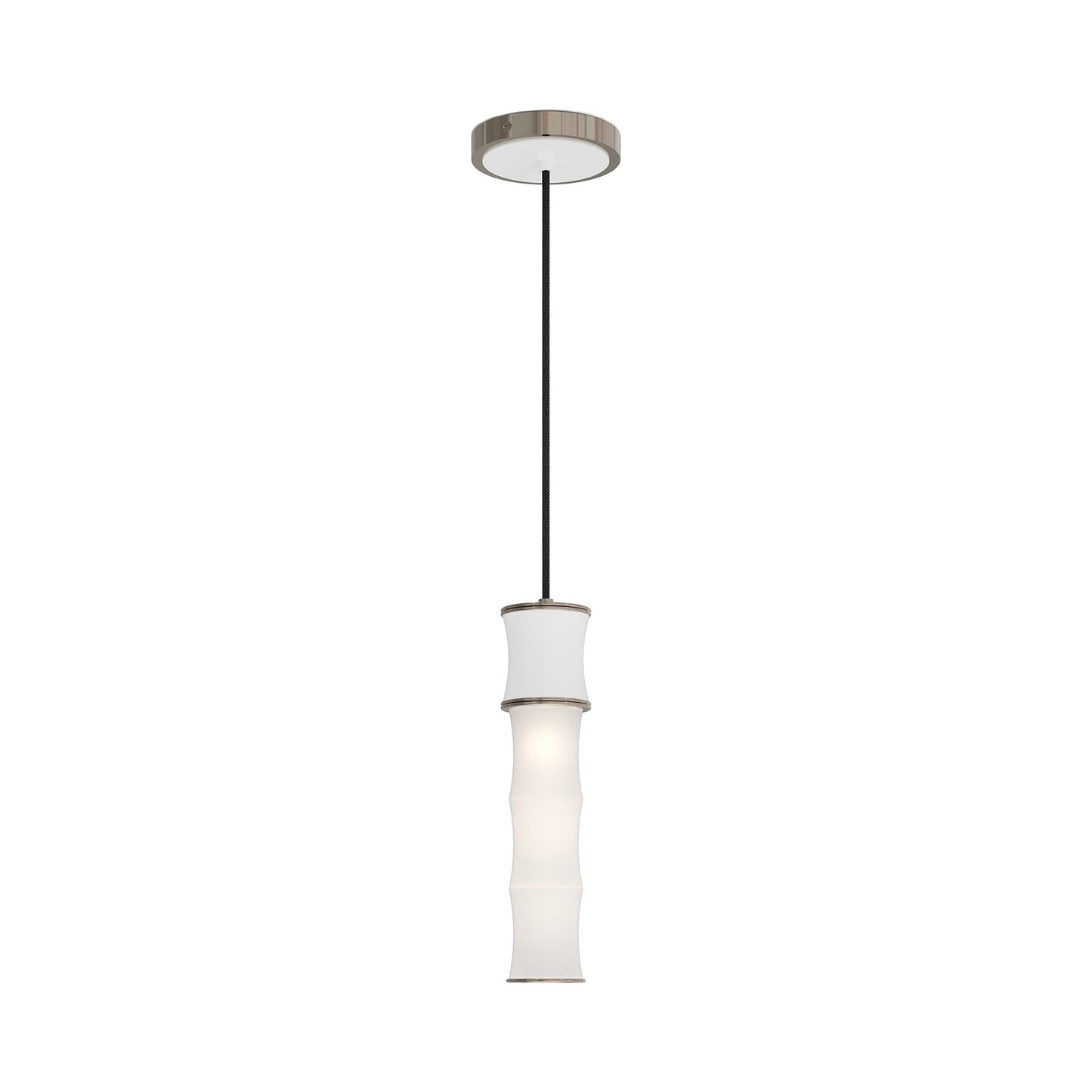 Kane Pendant Light in Matte Daisy/Polished Nickel.