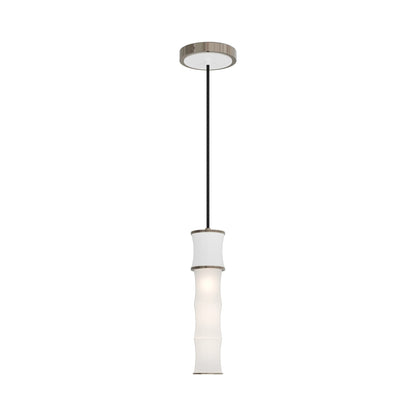 Kane Pendant Light in Matte Daisy/Polished Nickel.