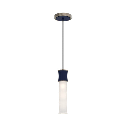 Kane Pendant Light in Midnight Blue/Polished Nickel.