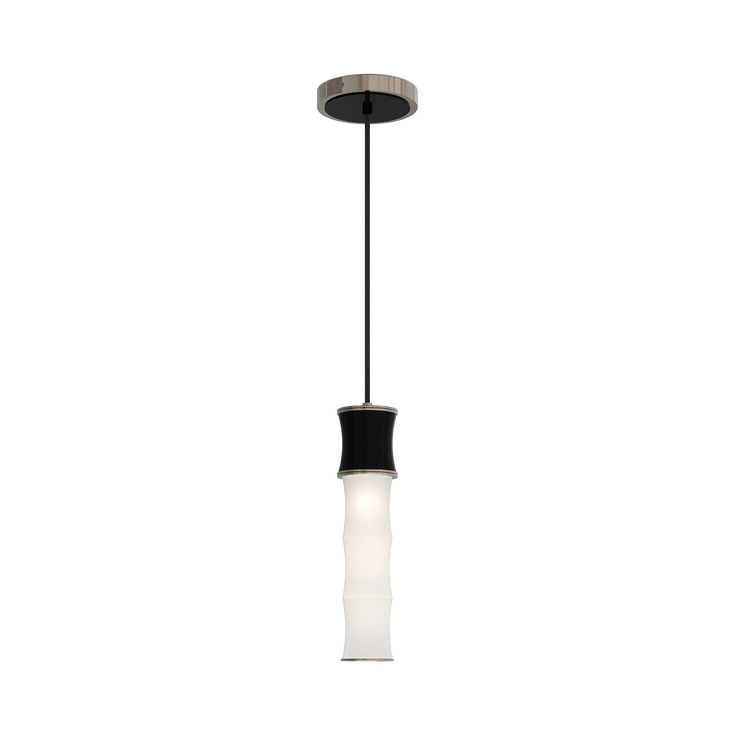 Kane Pendant Light in Obsidian/Polished Nickel.