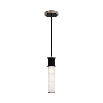 Kane Pendant Light in Obsidian/Polished Nickel.