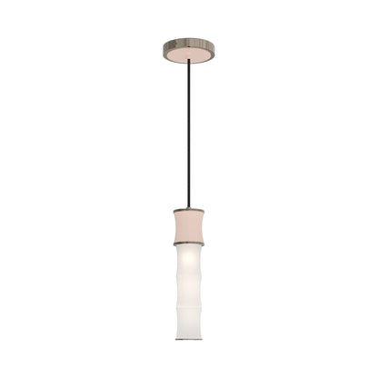 Kane Pendant Light in Rose Water/Polished Nickel.