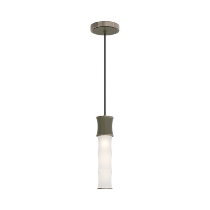Kane Pendant Light in Smokey Taupe/Polished Nickel.