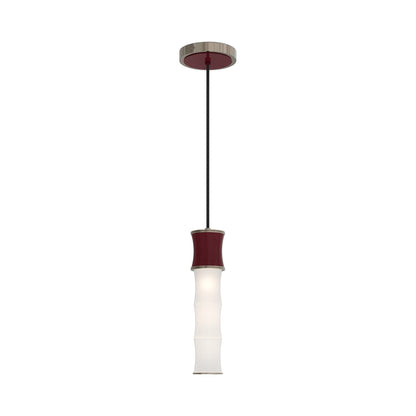 Kane Pendant Light in Sugar Plum/Polished Nickel.