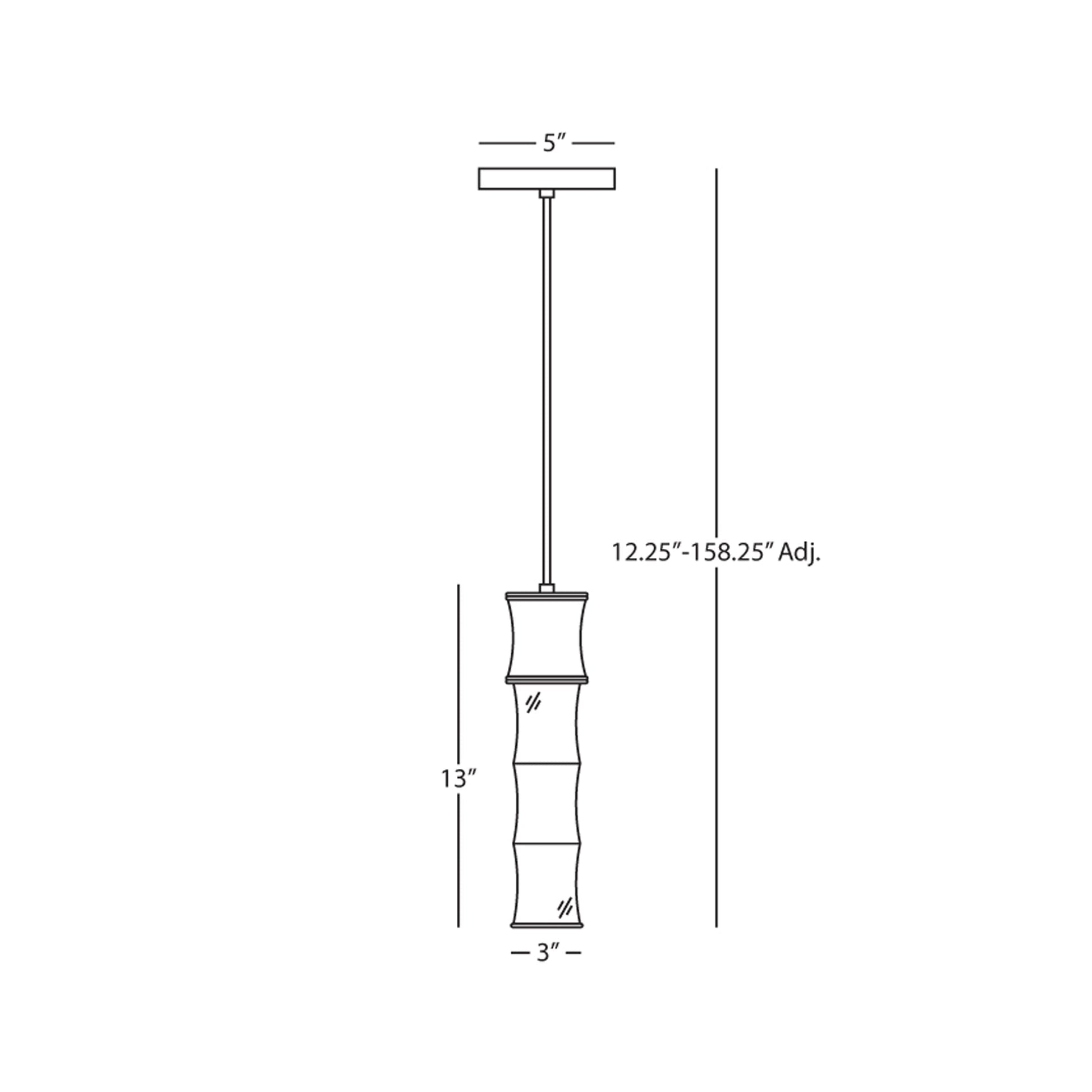 Kane Pendant Light - line drawing.