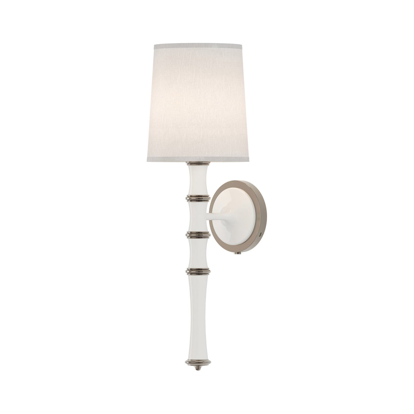 Kane Single Wall Light in Daisy/Polished Nickel/Ascot White.