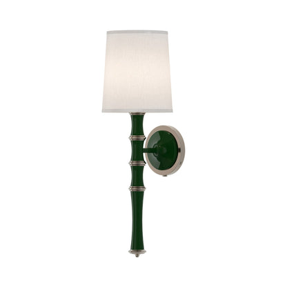 Kane Single Wall Light in Jungle/Polished Nickel/Ascot White.