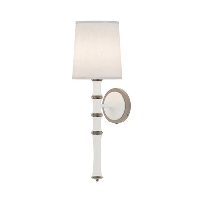 Kane Single Wall Light in Matte Daisy/Polished Nickel/Ascot White.