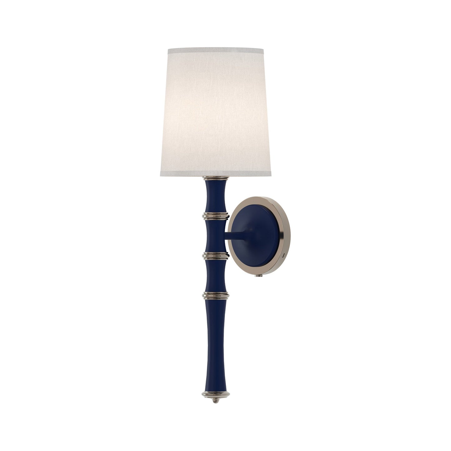 Kane Single Wall Light in Matte Midnight Blue/Polished Nickel/Ascot White.