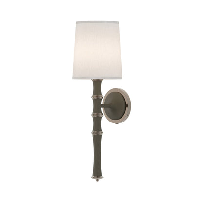Kane Single Wall Light in Matte Smokey Taupe/Polished Nickel/Ascot White.