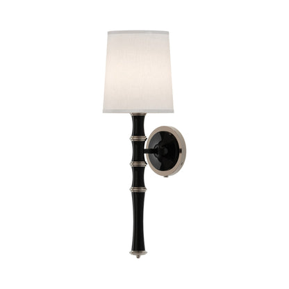Kane Single Wall Light in Obsidian/Polished Nickel/Ascot White.