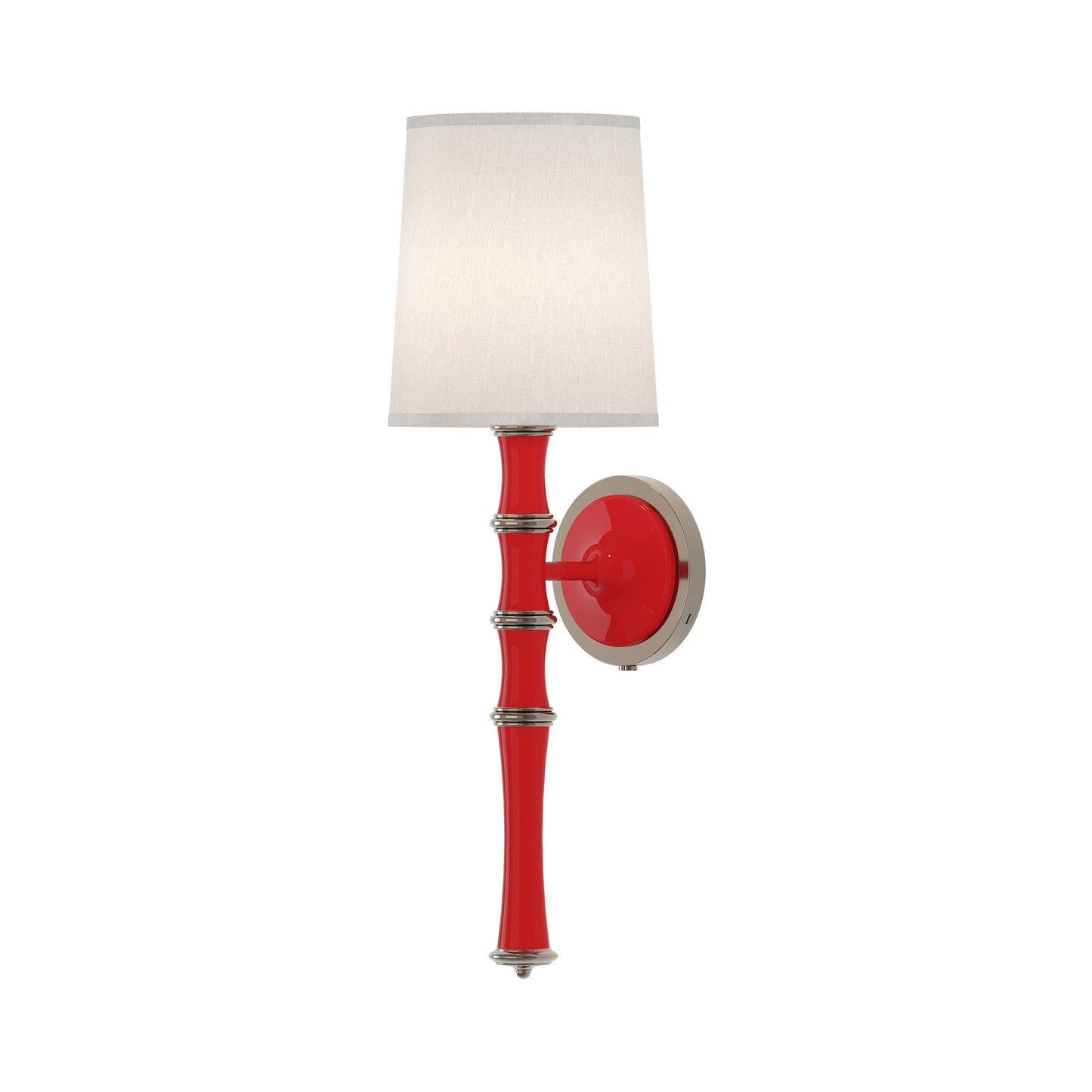 Kane Single Wall Light in Ruby Red/Polished Nickel/Ascot White.