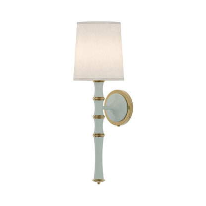 Kane Single Wall Light in Celadon/Modern Brass/Fondine.