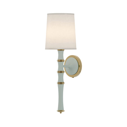 Kane Single Wall Light in Matte Celadon/Modern Brass/Fondine.