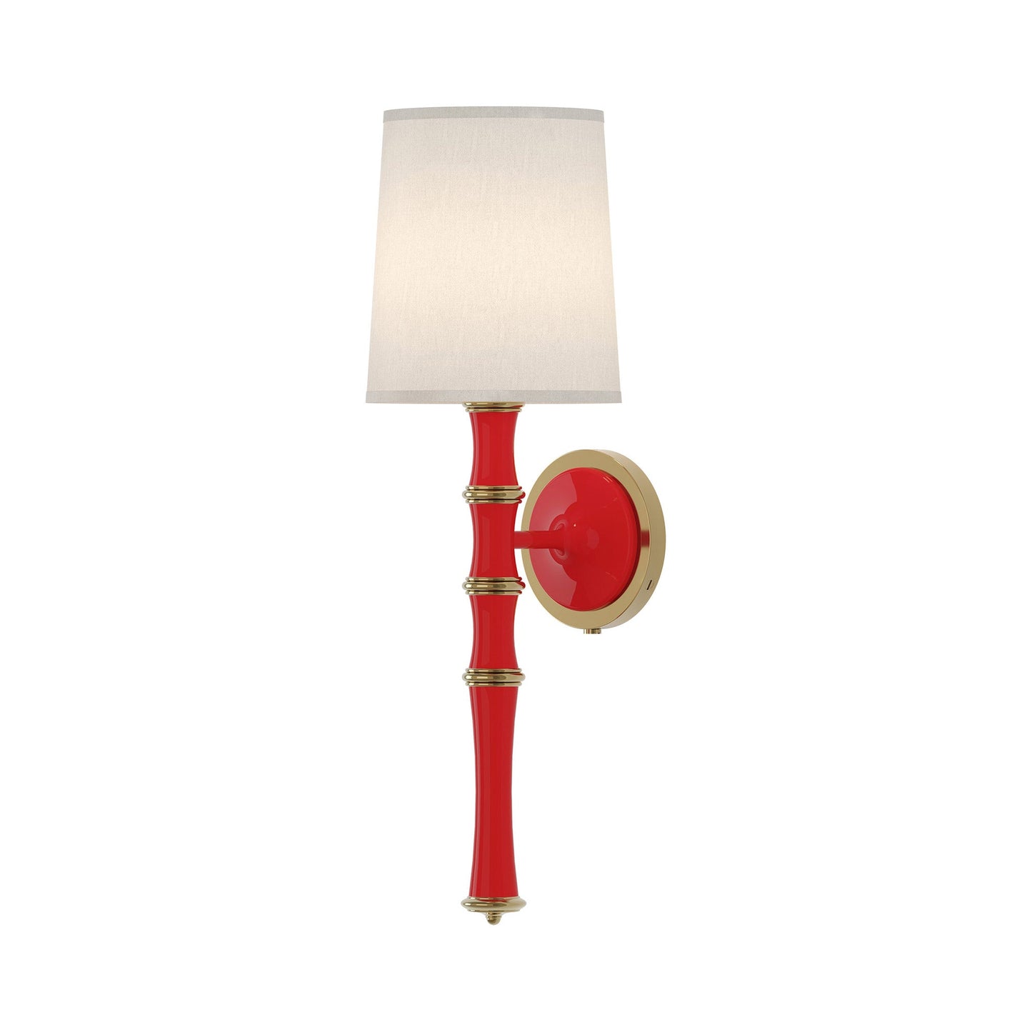 Kane Single Wall Light in Ruby Red/Modern Brass/Fondine.