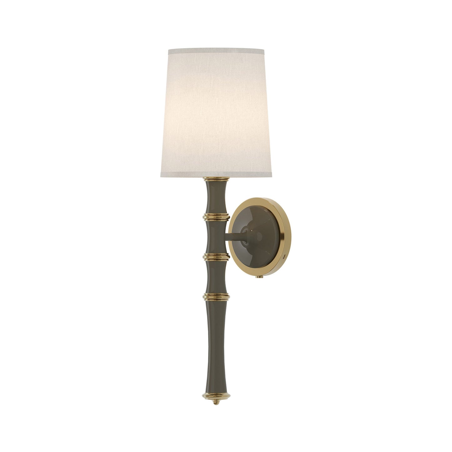 Kane Single Wall Light in Smokey Taupe/Modern Brass/Fondine.