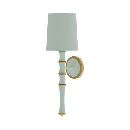 Kane Single Wall Light in Matte Celadon/Modern Brass/Matte Celadon.