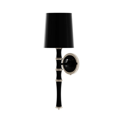 Kane Single Wall Light in Obsidian/Polished Nickel/Obsidian.