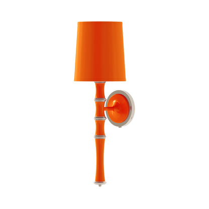 Kane Single Wall Light in Pumpkin/Polished Nickel/Pumpkin.