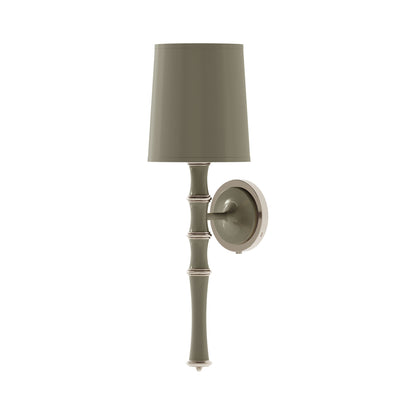 Kane Single Wall Light in Smokey Taupe/Polished Nickel/Smokey Taupe.