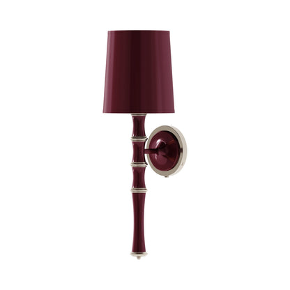 Kane Single Wall Light in Sugar Plum/Polished Nickel/Sugar Plum.