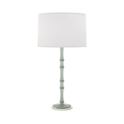 Kane Table Lamp in Celadon/Polished Nickel/Ascot White.