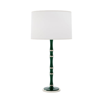 Kane Table Lamp in Jungle/Polished Nickel/Ascot White.