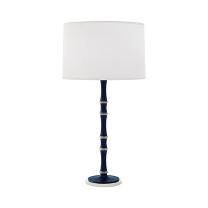 Kane Table Lamp in Matte Midnight Blue/Polished Nickel/Ascot White.