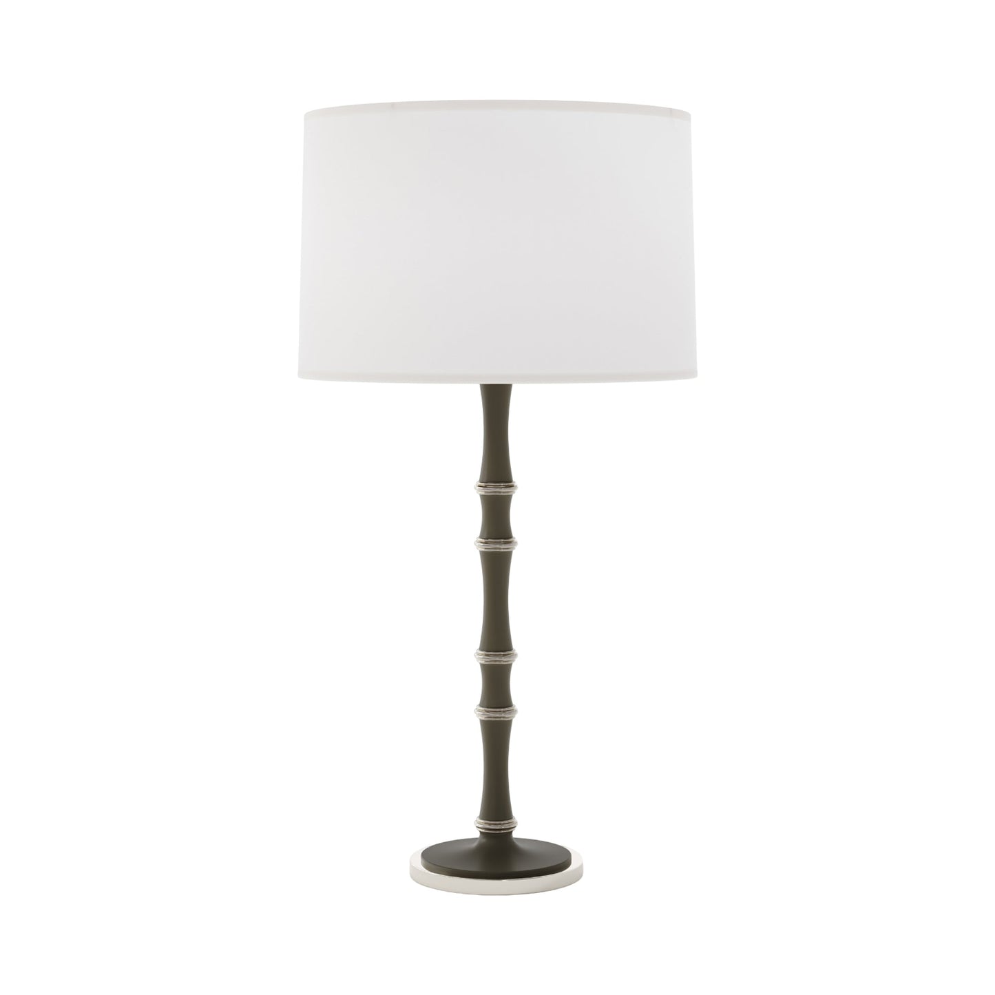 Kane Table Lamp in Matte Smokey Taupe/Polished Nickel/Ascot White.