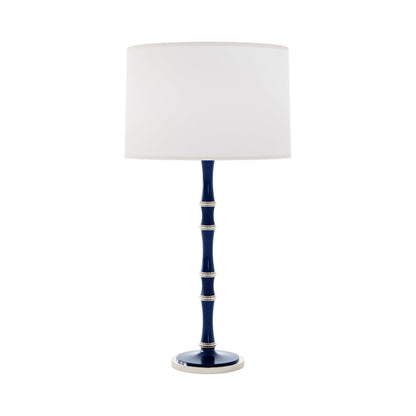 Kane Table Lamp in Midnight Blue and Matte Midnight Blue/Polished Nickel/Ascot White.