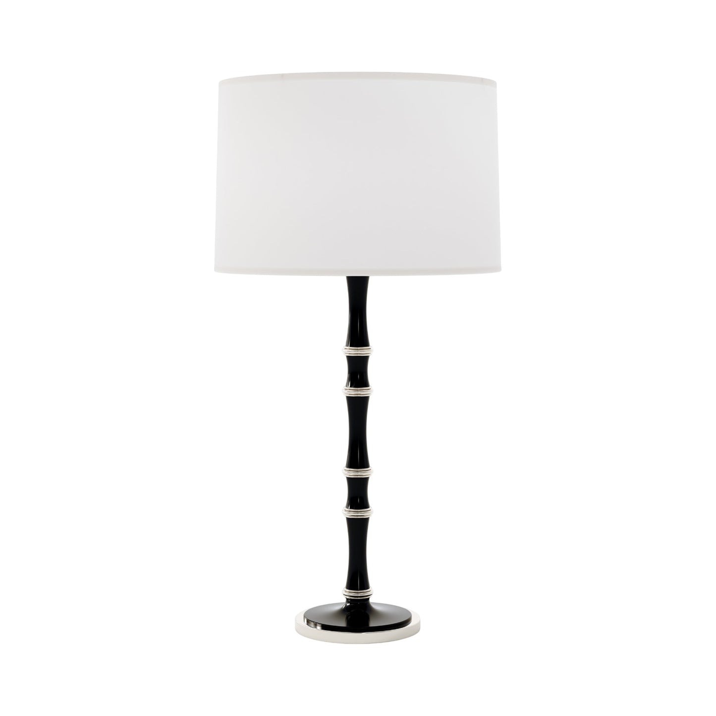 Kane Table Lamp in Obsidian/Polished Nickel/Ascot White.