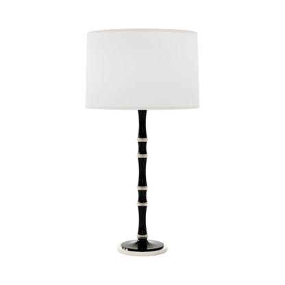 Kane Table Lamp in Obsidian/Polished Nickel/Ascot White.
