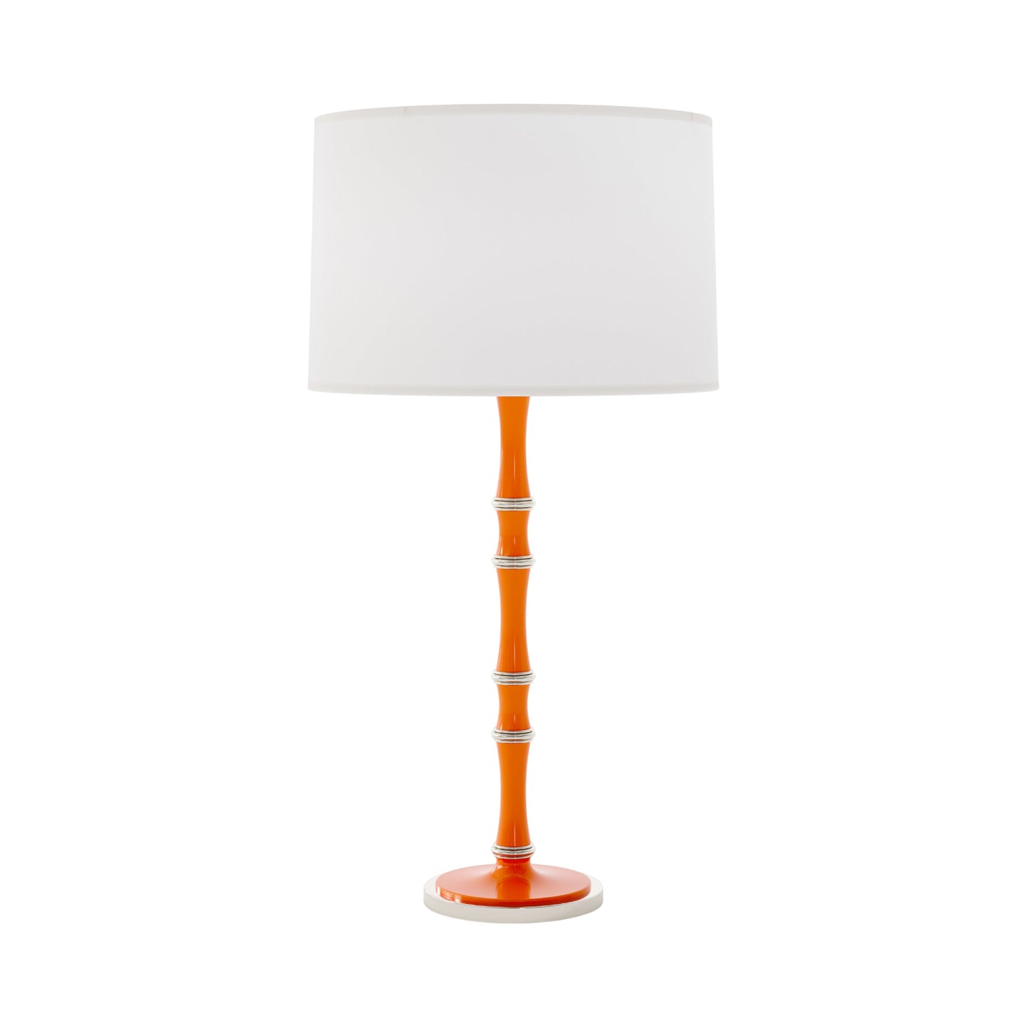 Kane Table Lamp in Pumpkin/Polished Nickel/Ascot White.