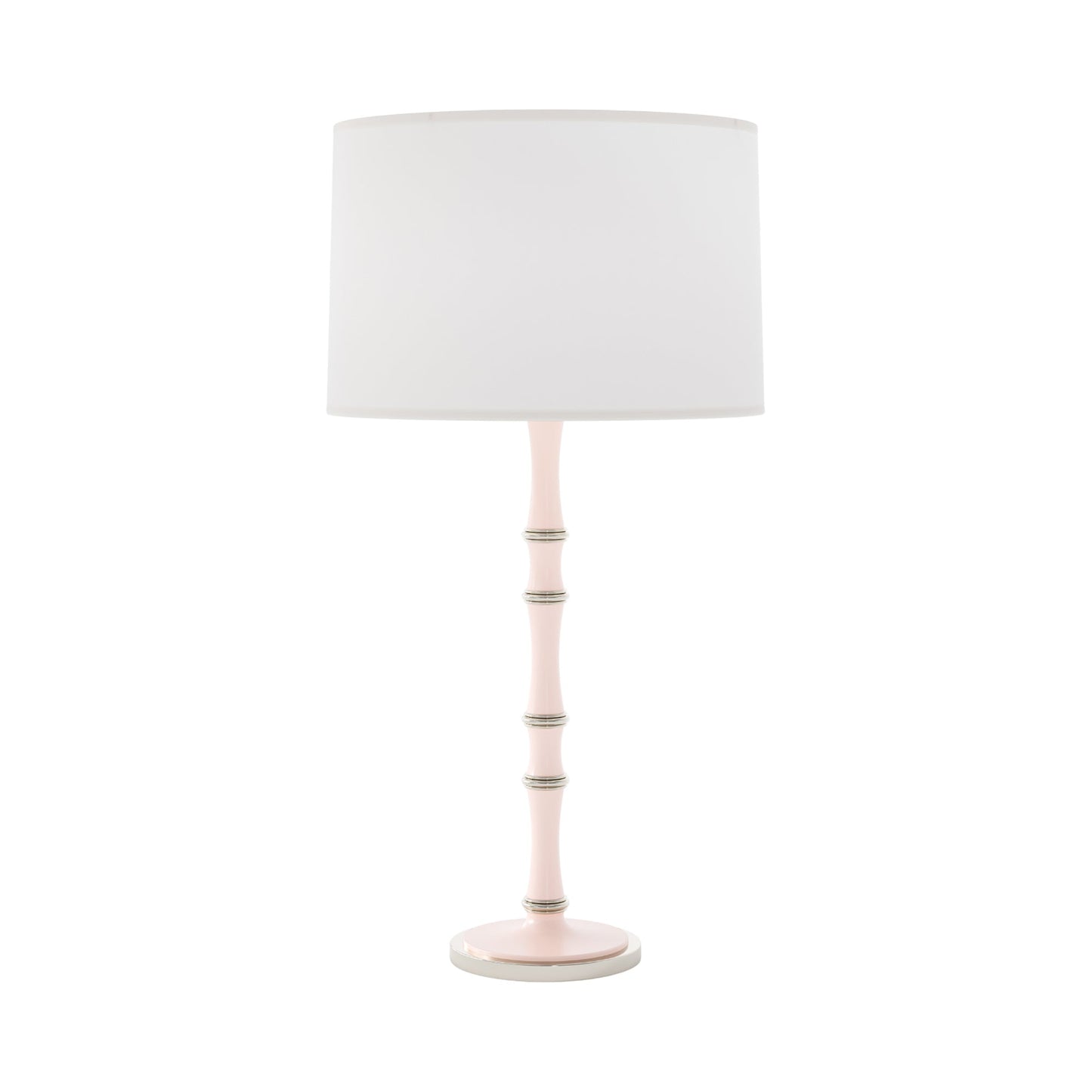 Kane Table Lamp in Rose Water/Polished Nickel/Ascot White.