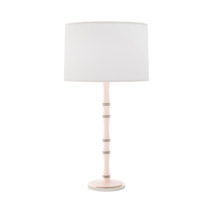 Kane Table Lamp in Rose Water/Polished Nickel/Ascot White.