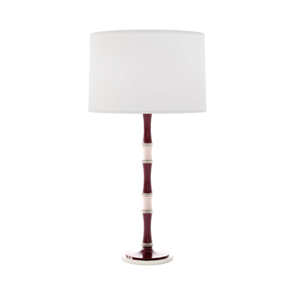 Kane Table Lamp in Sugar Plum and Rose Water/Polished Nickel/Ascot White.