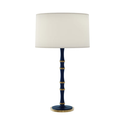 Kane Table Lamp in Matte Midnight Blue/Modern Brass/Fondine.