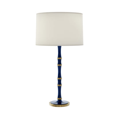Kane Table Lamp in Midnight Blue and Matte Midnight Blue/Modern Brass/Fondine.