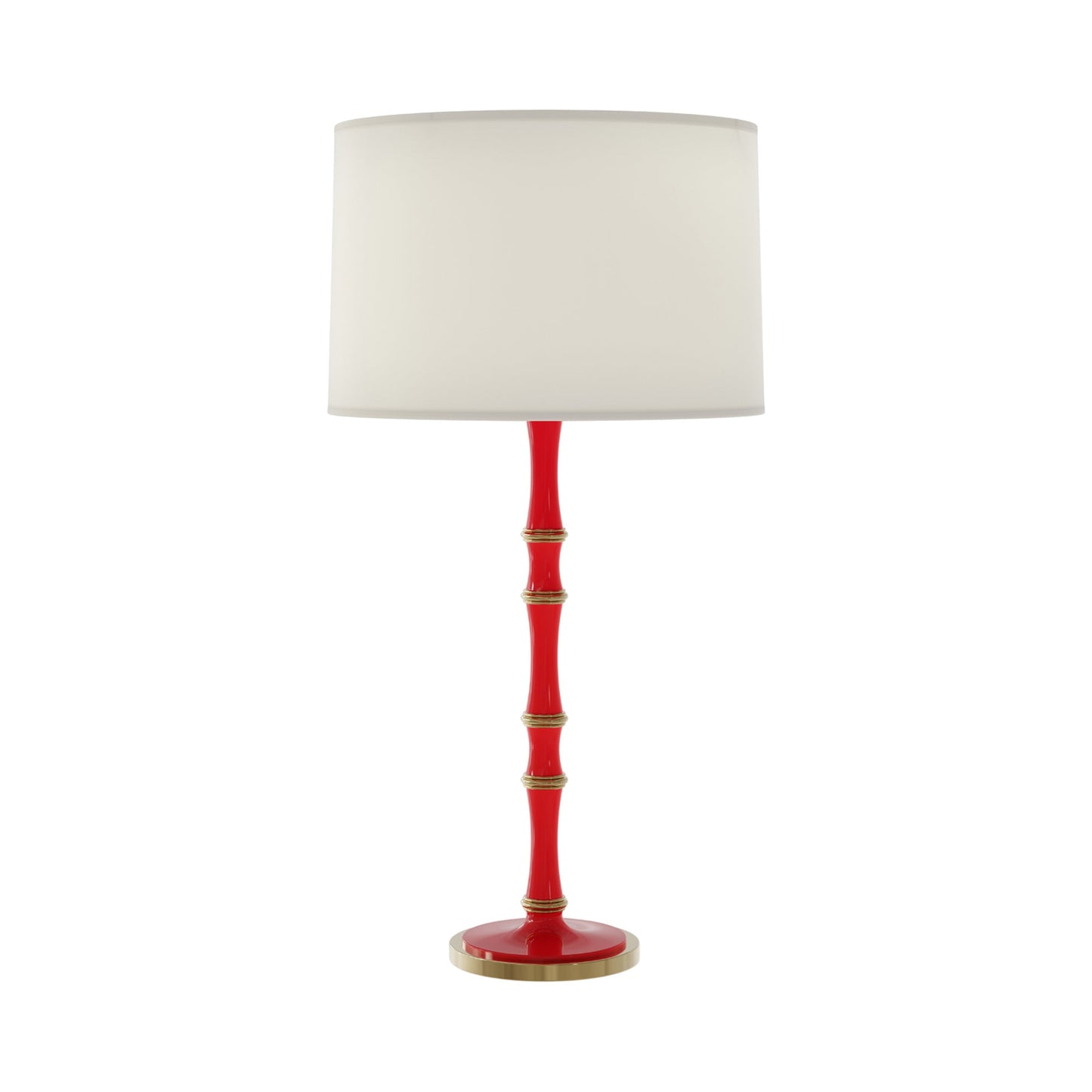 Kane Table Lamp in Ruby Red/Modern Brass/Fondine.