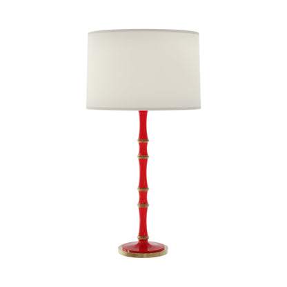Kane Table Lamp in Ruby Red/Modern Brass/Fondine.