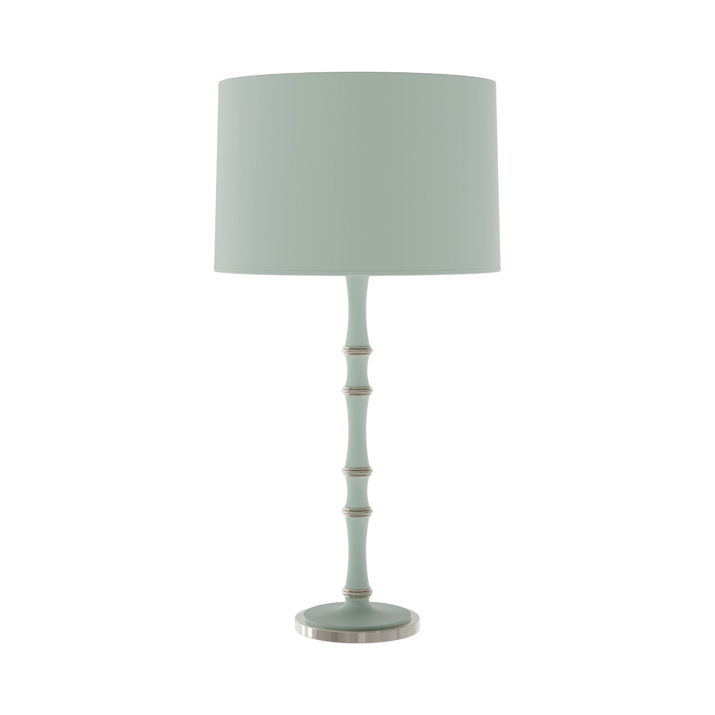 Kane Table Lamp in Matte Celadon/Polished Nickel/Matte Celadon.