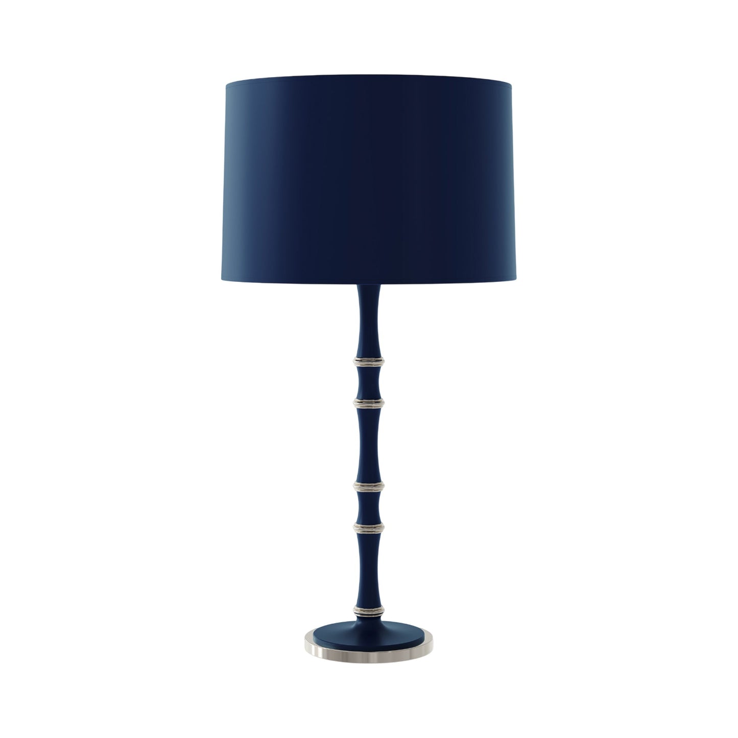 Kane Table Lamp in Matte Midnight Blue/Polished Nickel/Matte Midnight Blue.