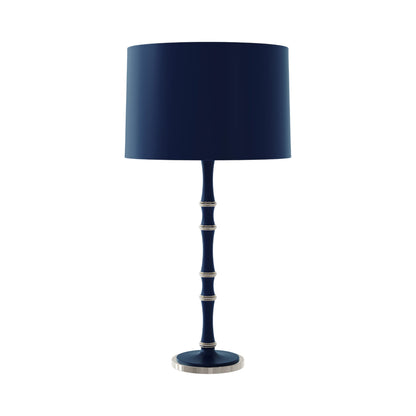 Kane Table Lamp in Matte Midnight Blue/Polished Nickel/Matte Midnight Blue.