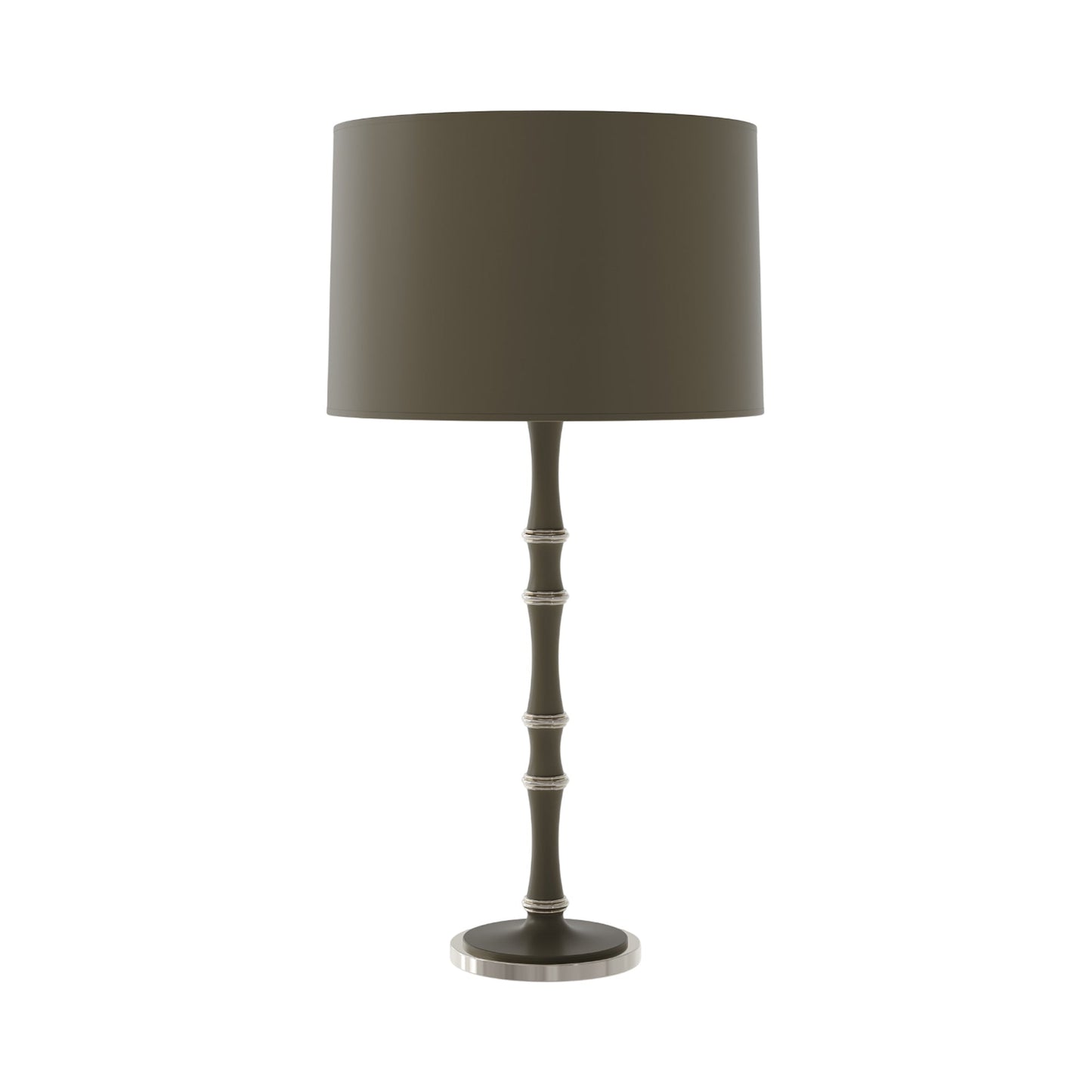 Kane Table Lamp in Matte Smokey Taupe/Polished Nickel/Matte Smokey Taupe.